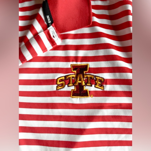NIKE, DRI-FIT, unisex, golf top, Nike golf, Iowa State, striped - Picture 2 of 4